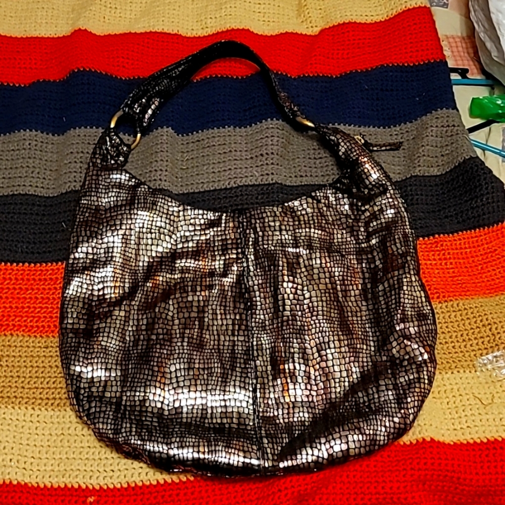 Hobo the Original Metallic Snake Skin Hobo Bag